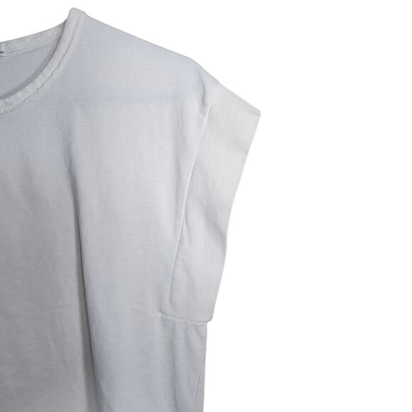 Rag & Bone Mixed Media Muscle Tee Women Top Sz XS White Organic Cotton Boxy Fit - Picture 3 of 8